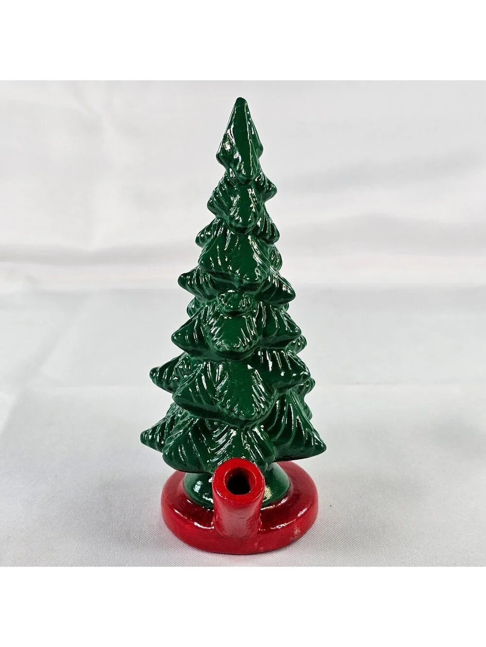 Vintage Ceramic Christmas Trees Green Red Holiday Decor